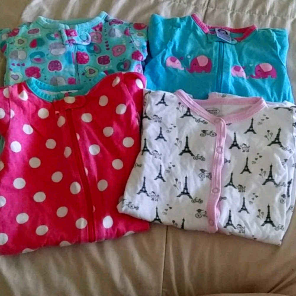 Bundle baby girls sleepers